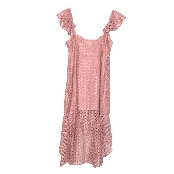 Line & Dot Valentina Mauve Pink Revolve A-Line Hi-Low Sleeveless Dress Size L - Picture 3 of 6